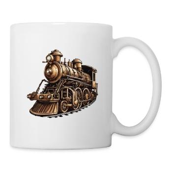 Zug / Lokomotive / Dampflok / Eisenbahn / Lock - Tasse - Weiß - Rechts