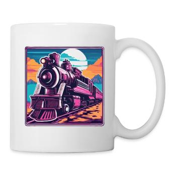 Zug / Lokomotive / Dampflok / Eisenbahn / Lock - Tasse - Weiß - Rechts