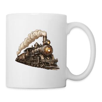 Zug / Lokomotive / Dampflok / Eisenbahn / Lock - Tasse - Weiß - Rechts