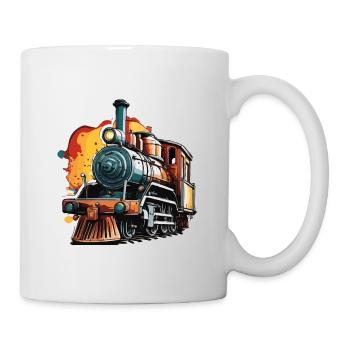 Zug / Lokomotive / Dampflok / Eisenbahn / Lock - Tasse - Weiß - Rechts