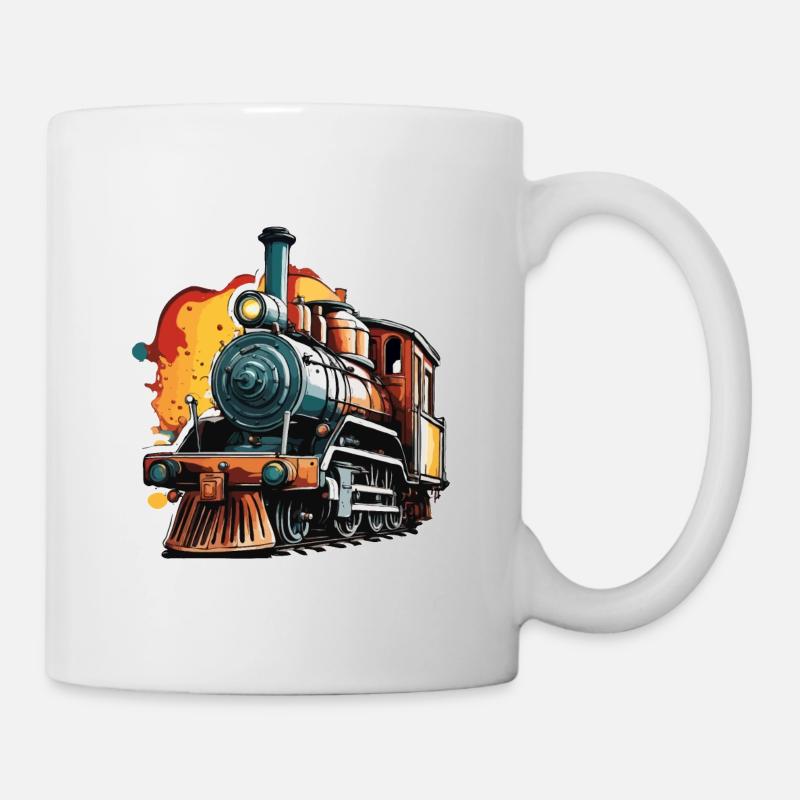 Zug / Lokomotive / Dampflok / Eisenbahn / Lock - Tasse - Weiß