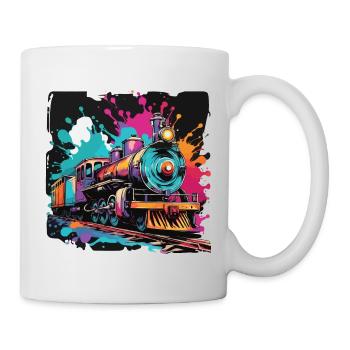 Zug / Lokomotive / Dampflok / Eisenbahn / Lock - Tasse - Weiß - Rechts