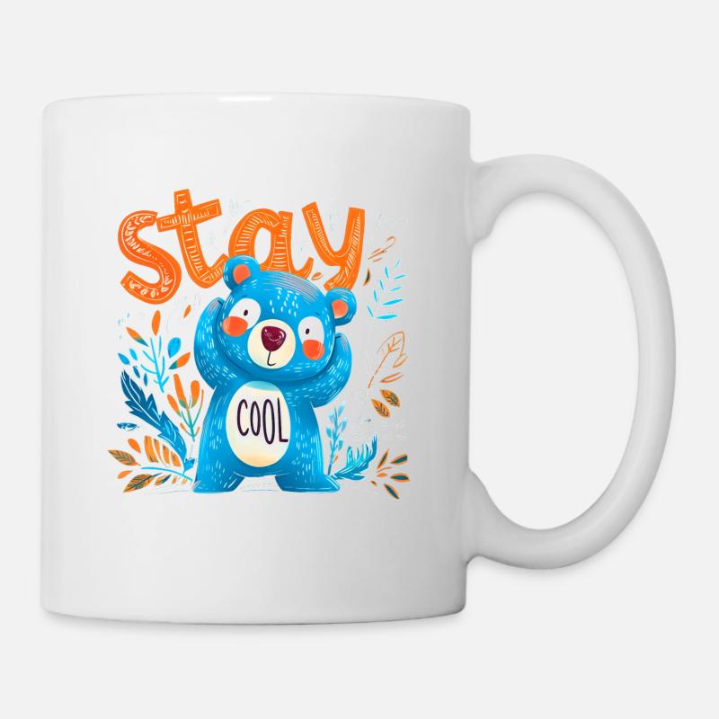 Stay Cool süßer lässiger Bär zum knuddeln - Tasse - Weiß