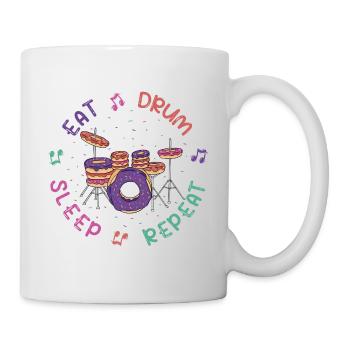 Funny Drum Kit from Donuts - Music Drums - Mug - white - Right