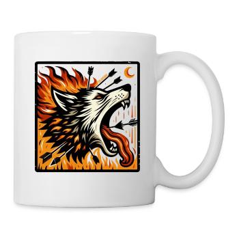 Wolf mit Pfeilen - Tasse - Weiß - Rechts