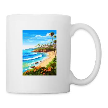 Laguna Beach Kalifornien Vintage Reiseposter WPA - Tasse - Weiß - Rechts