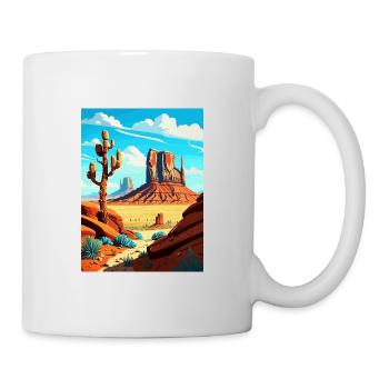 Monument Valley Arizona Vintage Reiseposter WPA - Tasse - Weiß - Rechts