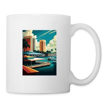 Fort Lauderdale Florida Vintage Reiseposter WPA - Tasse - Weiß - Rechts