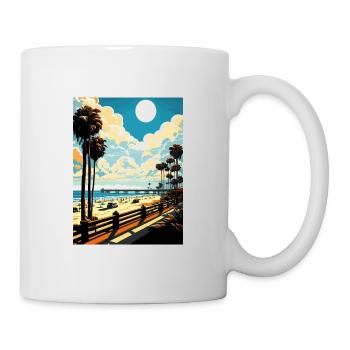 Newport Beach Kalifornien Vintage Reiseposter WPA - Tasse - Weiß - Rechts