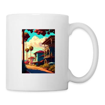 Santa Barbara Californie Vintage voyage affiche WPA - Mug blanc - blanc - Droite