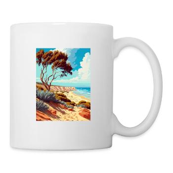 Torrey Pines State Beach Vintage Affiche de voyage WPA - Mug blanc - blanc - Droite