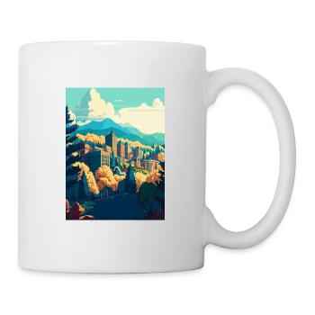 Asheville Caroline du Nord Vintage voyage affiche WPA - Mug blanc - blanc - Droite