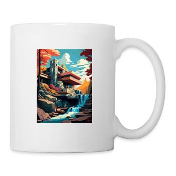 Fallingwater Pennsylvania Vintage Travel Poster - Mug - white - Right