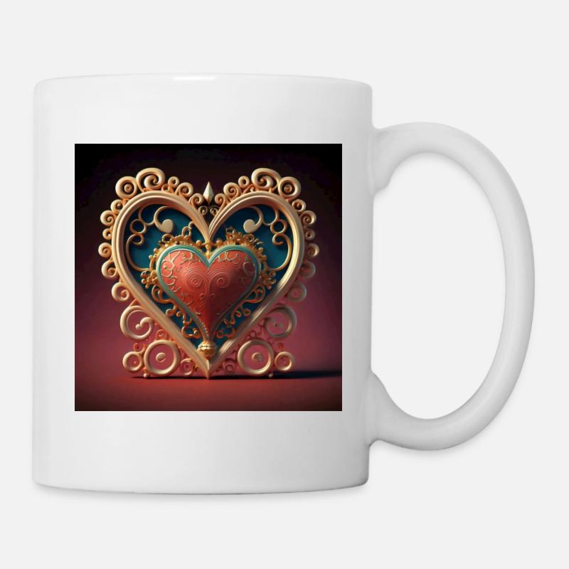 cœur - Mug blanc - blanc