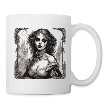 Femme / Jolie / Portrait / Cheveux colorés / Modèle - Mug blanc - blanc - Droite