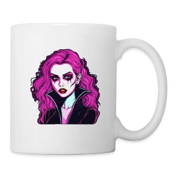 Frau / hübsch / Porträt / buntes Haar / Model - Tasse - Weiß - Rechts