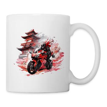 Samurai Motorrad Japan racer red - Tasse - Weiß - Rechts