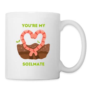 You are my soilmate - Verliebte Regenwürmer - Tasse - Weiß - Rechts