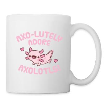 Mignon Axolotl Axo-lutely Adore Axolotls Jeu De Mots Humour - Mug blanc - blanc - Droite
