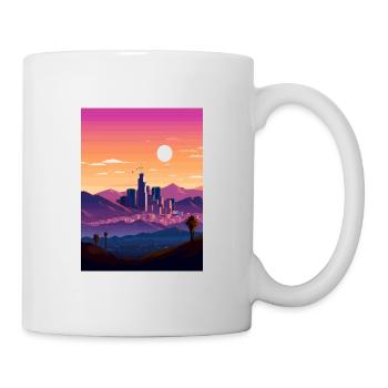 Los Angeles California Deco Vintage Travel Poster - Mug - white - Right
