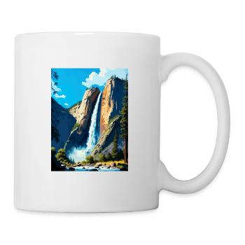 Bridalveil Falls Californie Affiche de voyage vintage - Mug blanc - blanc - Droite
