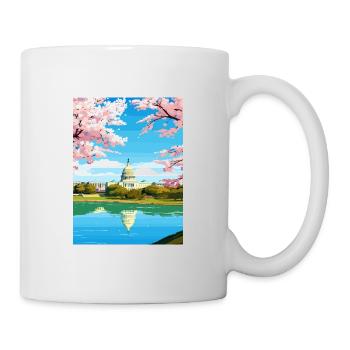 Washington Dc Vereinigte Staaten Vintage Reiseposter - Tasse - Weiß - Rechts