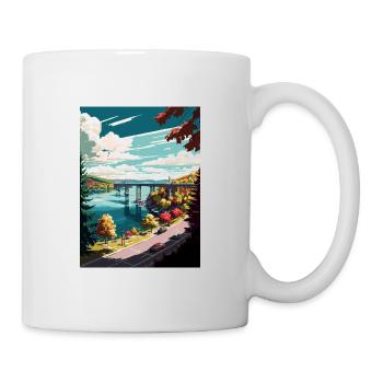 Poughkeepsie New York State Vintage Travel Poster - Mug - white - Right