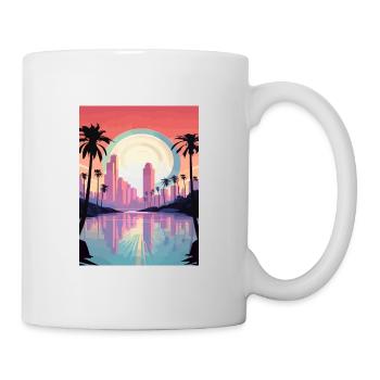 Los Angeles California Deco Vintage Travel Poster - Mug - white - Right