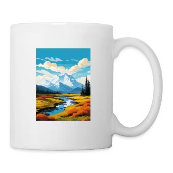 Parc national de Denali Alaska Affiche de voyage vintage - Mug blanc - blanc - Droite