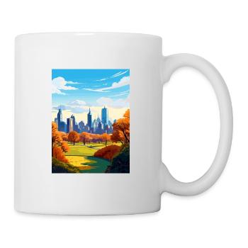 Central Park New York State Vintage-Reiseposter - Tasse - Weiß - Rechts