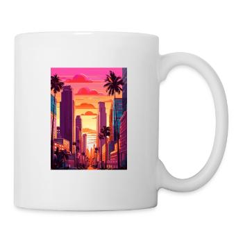 Los Angeles California Deco Vintage Travel Poster - Mug - white - Right