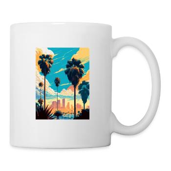 Los Angeles California Deco Vintage Travel Poster - Mug - white - Right