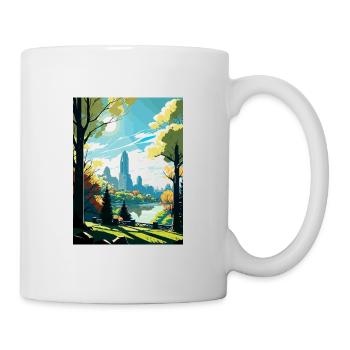 Central Park New York State Vintage-Reiseposter - Tasse - Weiß - Rechts