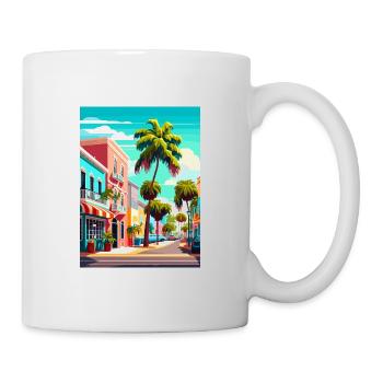 Port St Lucie Beach Floride Affiche de voyage Vintage - Mug blanc - blanc - Droite