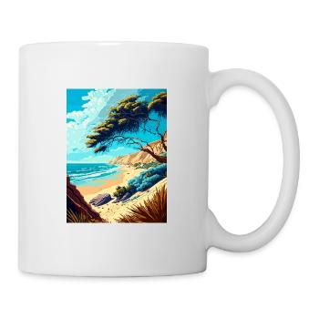 Carpinteria Bluffs Kalifornien Reiseposter - Tasse - Weiß - Rechts