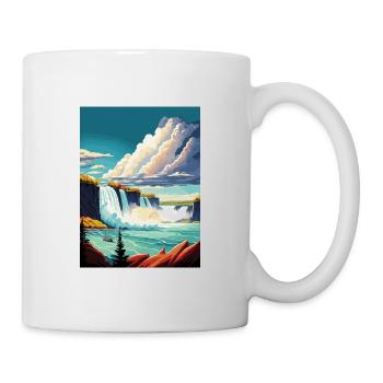 Niagara Falls New York State Vintage-Reiseposter - Tasse - Weiß - Rechts