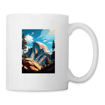 Half Dome Yosemite Californie affiche de voyage - Mug blanc - blanc - Droite