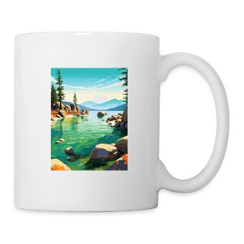 Sand Harbor State Park Nevada Reiseposter - Tasse - Weiß - Rechts