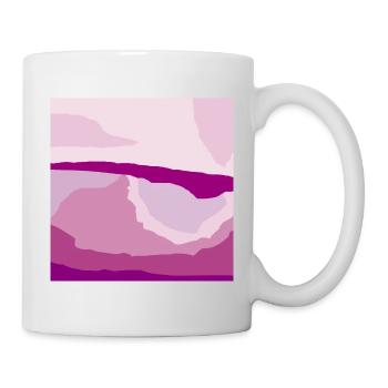 Muster in der Farbe von Malven Beeren und Lavendel - Tasse - Weiß - Rechts