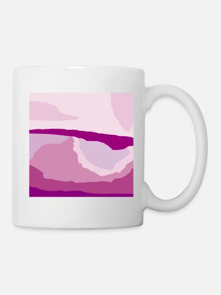 Muster in der Farbe von Malven Beeren und Lavendel - Tasse - Weiß