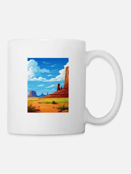 Monument Valley Arizona désert voyage affiche - Mug blanc - blanc