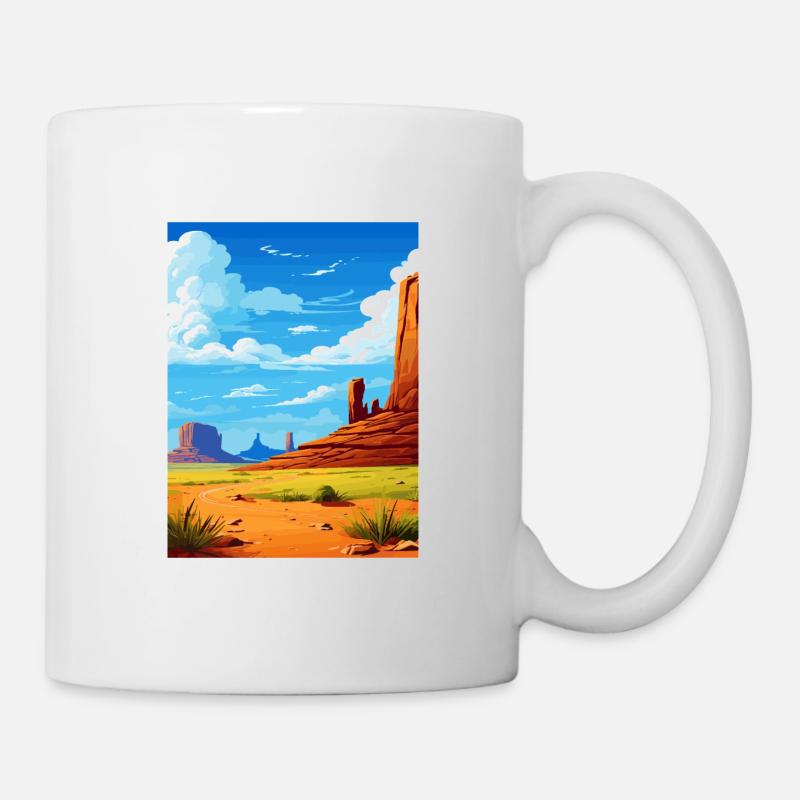 Monument Valley Arizona désert voyage affiche - Mug blanc - blanc