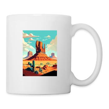 Monument Valley Arizona Wüste Reiseposter - Tasse - Weiß - Rechts
