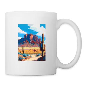 Superstition Mountains Arizona Travel Poster - Mug - white - Right
