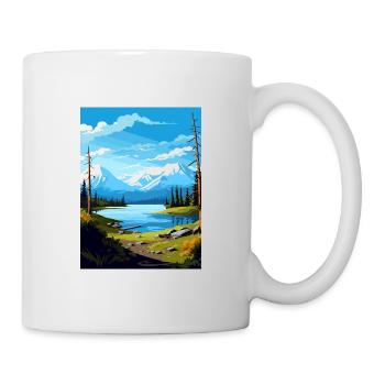Lake Clark Nationalpark Alaska Reiseposter - Tasse - Weiß - Rechts