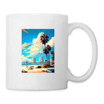 Long Beach Kalifornien Cali Vintage Reiseposter - Tasse - Weiß - Rechts