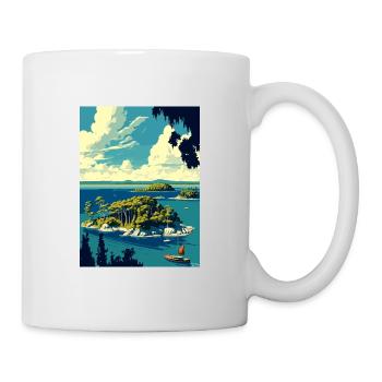 Thousand Islands New York State Travel Poster - Mug - white - Right
