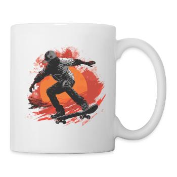 Skateboarder Skateboard Skate Skater Sonne - Tasse - Weiß - Rechts