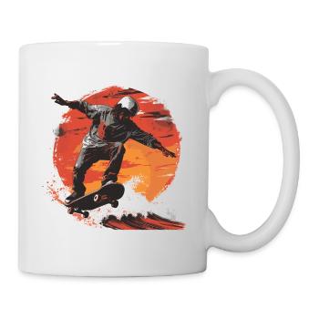 Skateboarder Skateboard Skate Skater Sonne - Tasse - Weiß - Rechts