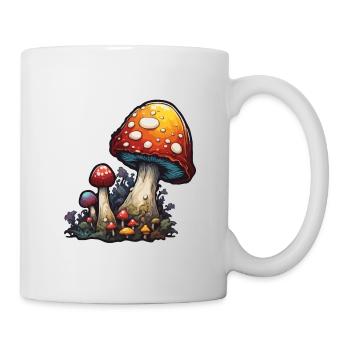 Pilz / Mushroom / Wiese / Wald / Goa / Psy - Tasse - Weiß - Rechts